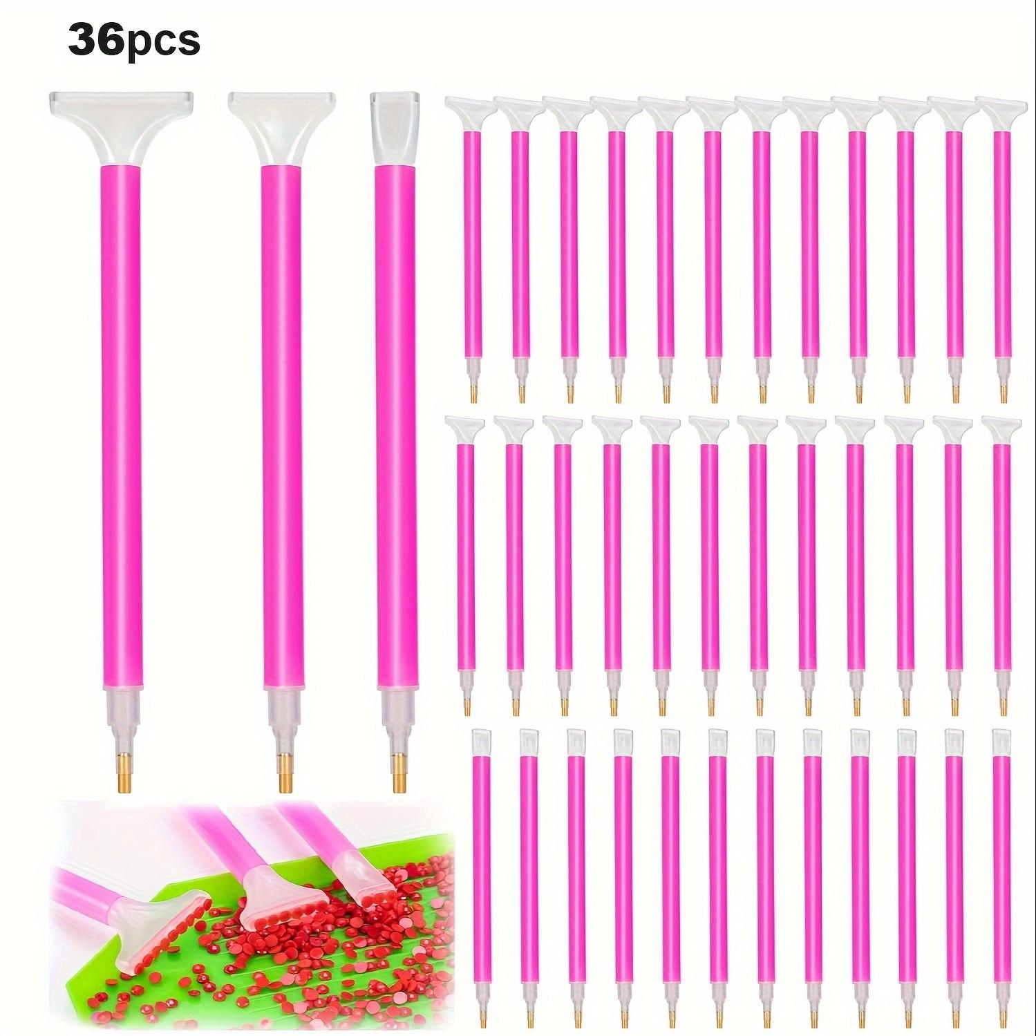 Embroidery Tools - 36個入り（3種類のドリルビット、各12個入り）ダイヤモンドペインティングペン、5Dダイヤモンド刺繍アートペン、3種類のドリルビットサイズ、効率的なダイヤモンドアートペンツール、DIYダイヤモンドラインストーンペイントに最適