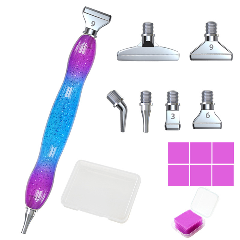 Embroidery Tools - ダイヤモンドペインティング用新型レジン製ドットペン（ネジ式メタルチップ付き）、DIYダイヤモンド刺繍ツールセット