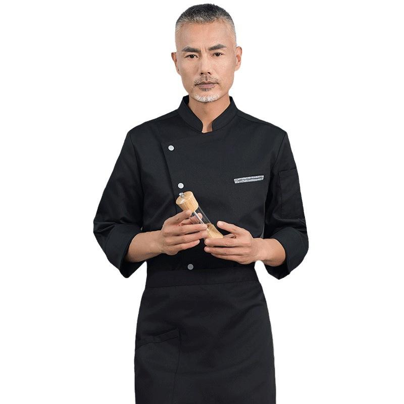 Embroidery Kitchen - メンズケータリング長袖通気性シェフユニフォーム作業服刺繍名プリントロゴレストランジャケットキッチン服