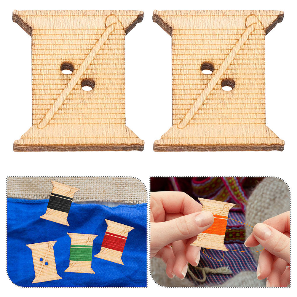 Embroidery Tools - 100個入り木製糸巻きボード、天然木ボビンオーガナイザー、縫製、刺繍、クロスステッチ糸収納クラフトツール