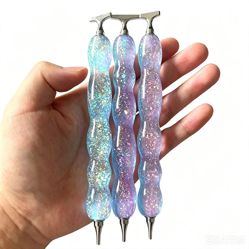 新しいピンクブルーの光沢のあるダイヤモンドペイントペン、ネジ - Embroidery Tools のレビューと価格