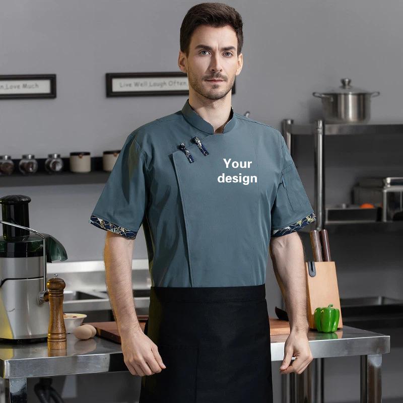 夏用ケータリング半袖通気性シェフユニフォーム作業服刺繍名入れ - Embroidery Kitchen のレビューと価格