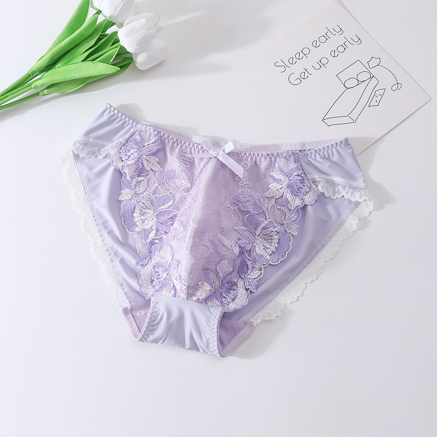高品質男性レース花柄刺繍ピンクパンティーブリーフライブショー - Embroidery Lace のレビューと価格