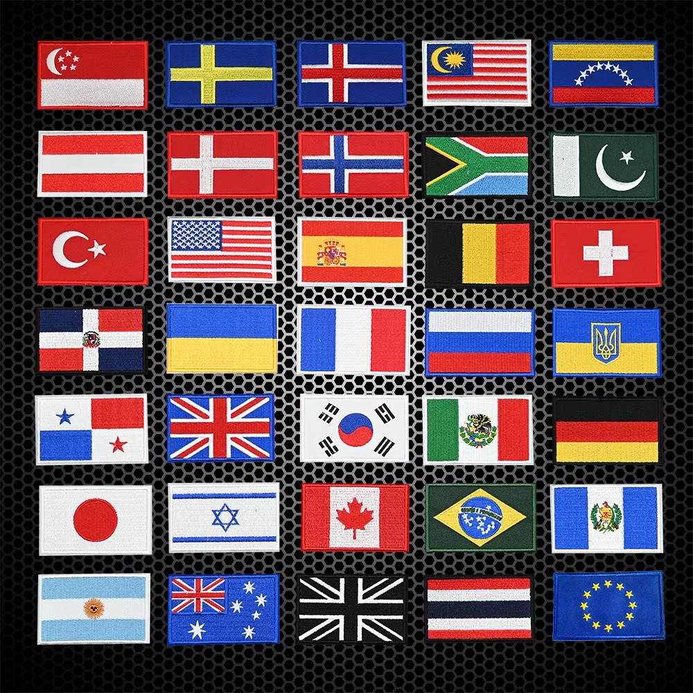 刺繍旗パッチ米国英国カナダオーストラリア戦術的なフックとルー - Embroidery In Australia のレビューと価格