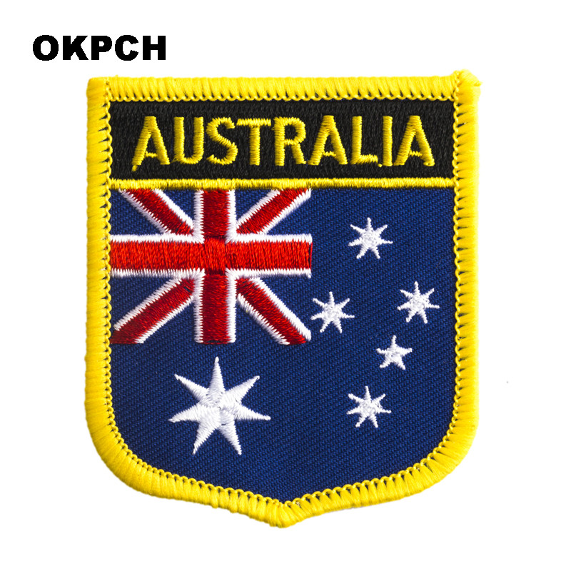 刺embroideryパッチにオーストリア国旗の盾の形をした - Embroidery In Australia のレビューと価格