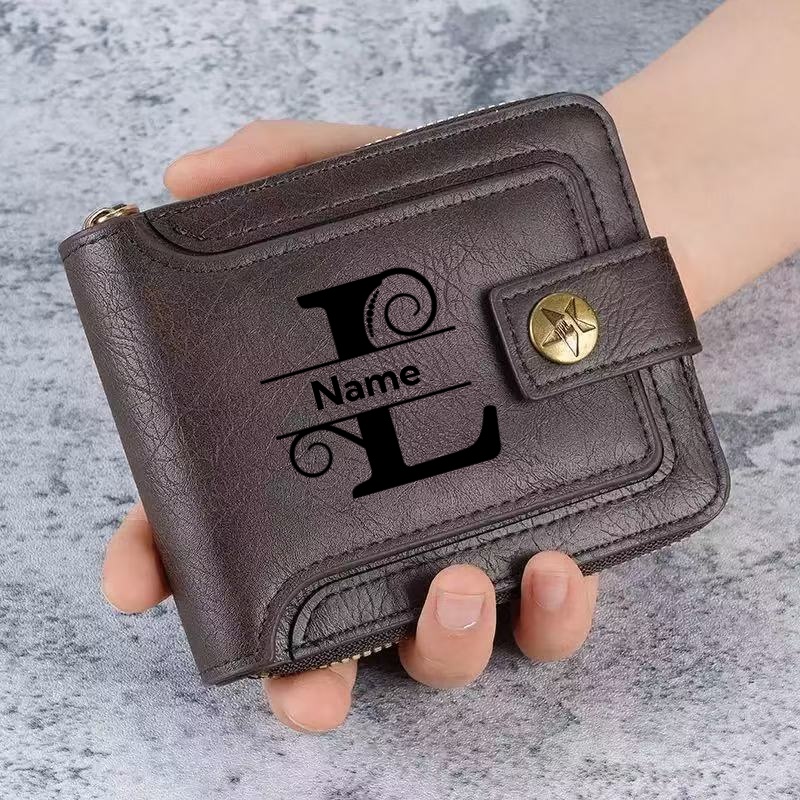メンズカスタムウォレット - パーソナライズされた人工皮革メ - Embroidery Alphabet のレビューと価格