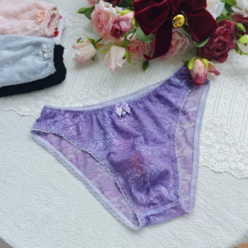 薄手のセクシーな男性用レースパンティーローウエスト刺繍ライブ - Embroidery Lace のレビューと価格