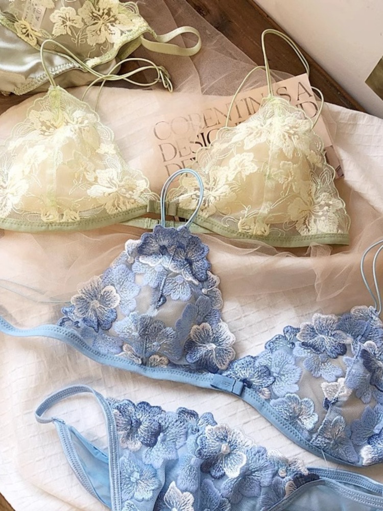 フランスのニッチランジェリーセット、刺繍メッシュのトライアン - Embroidery In Australia のレビューと価格