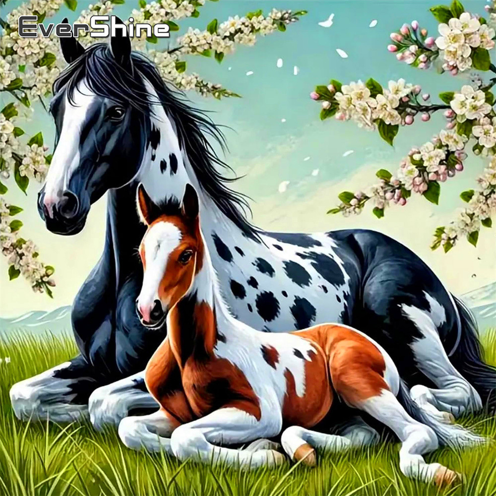Evershine カウントクロスステッチ馬動物デザインプリ - Embroidery Design Patterns Flowers のレビューと価格