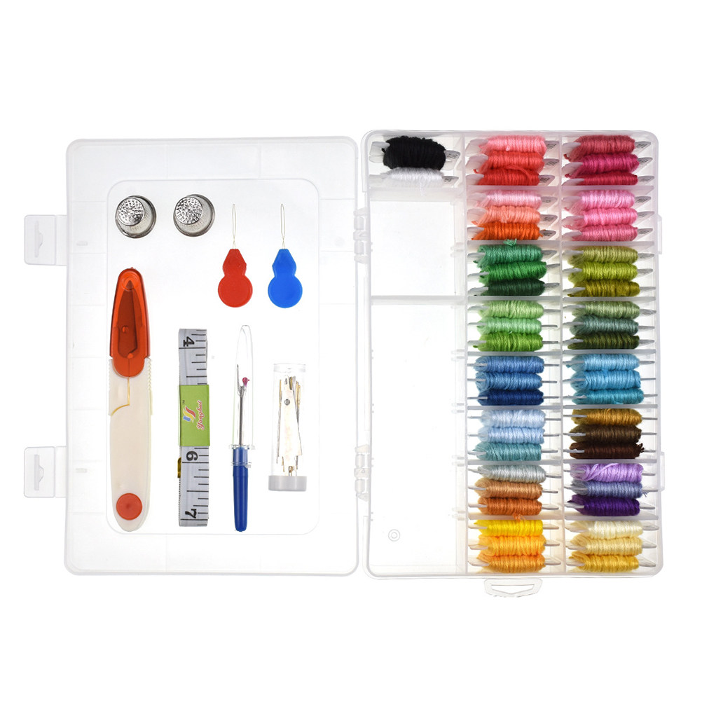 50種類の刺繍キット、初心者向けパターン入りキット、初心者用 - Embroidery Tools のレビューと価格