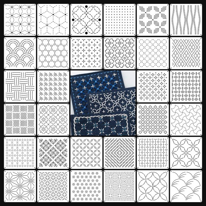 [J]9/32個入りサシコ刺繍テンプレートDIY幾何学模様パ - Embroidery Tools のレビューと価格
