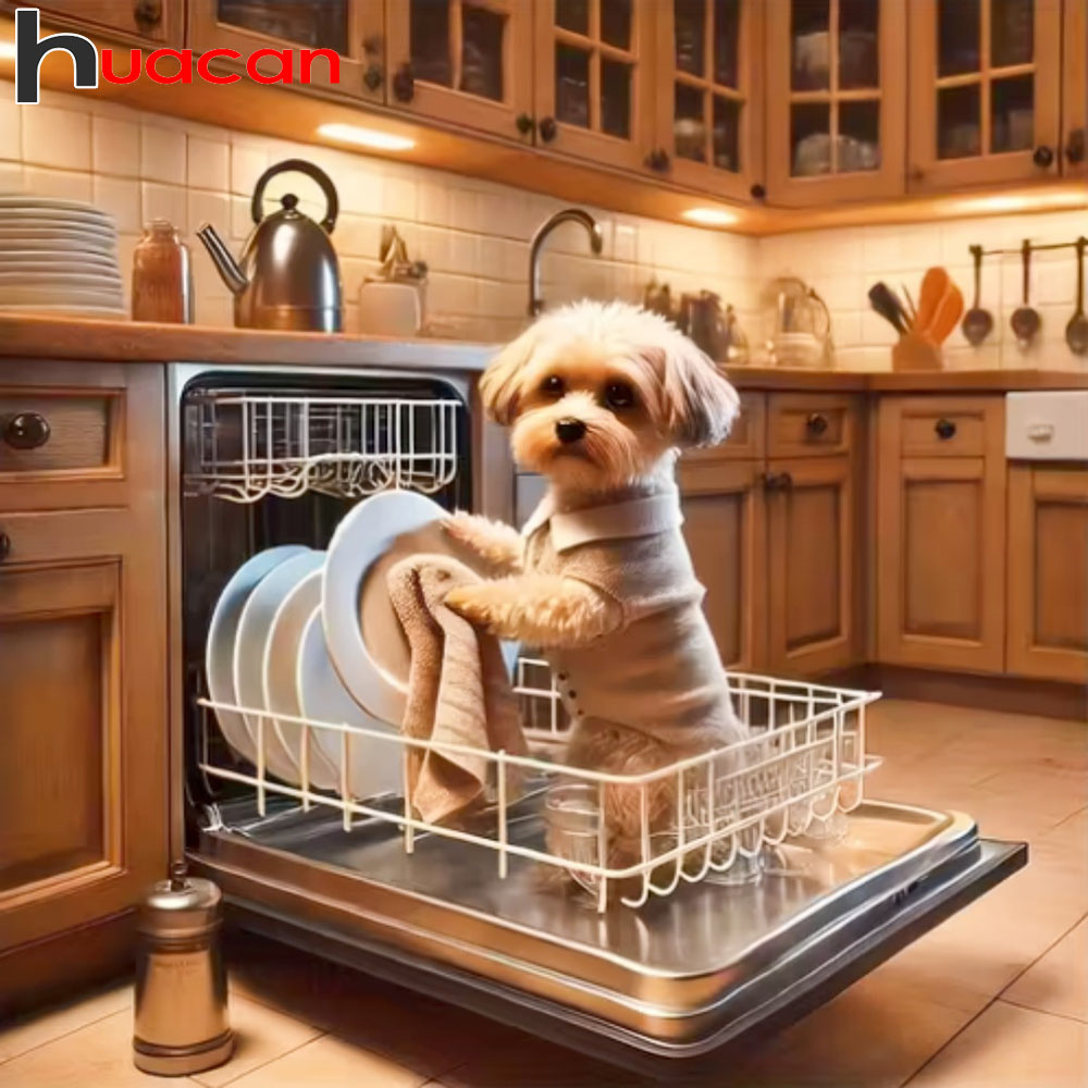 華燦新作 ダイヤモンドペインティング 可愛い犬 5D DIY - Embroidery Kitchen のレビューと価格
