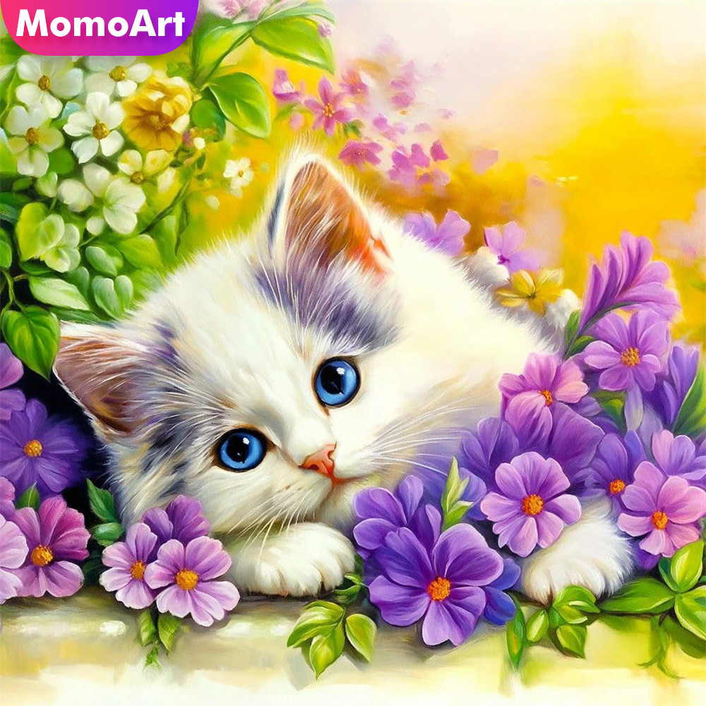Momoart カウントクロスステッチ猫動物刺繍生地花柄 1 - Embroidery Design Patterns Flowers のレビューと価格